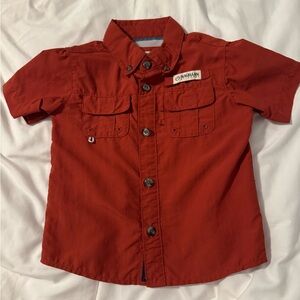 Magellan Outdoors Kids' Short-Sleeve Button-Up Shirt in Brick